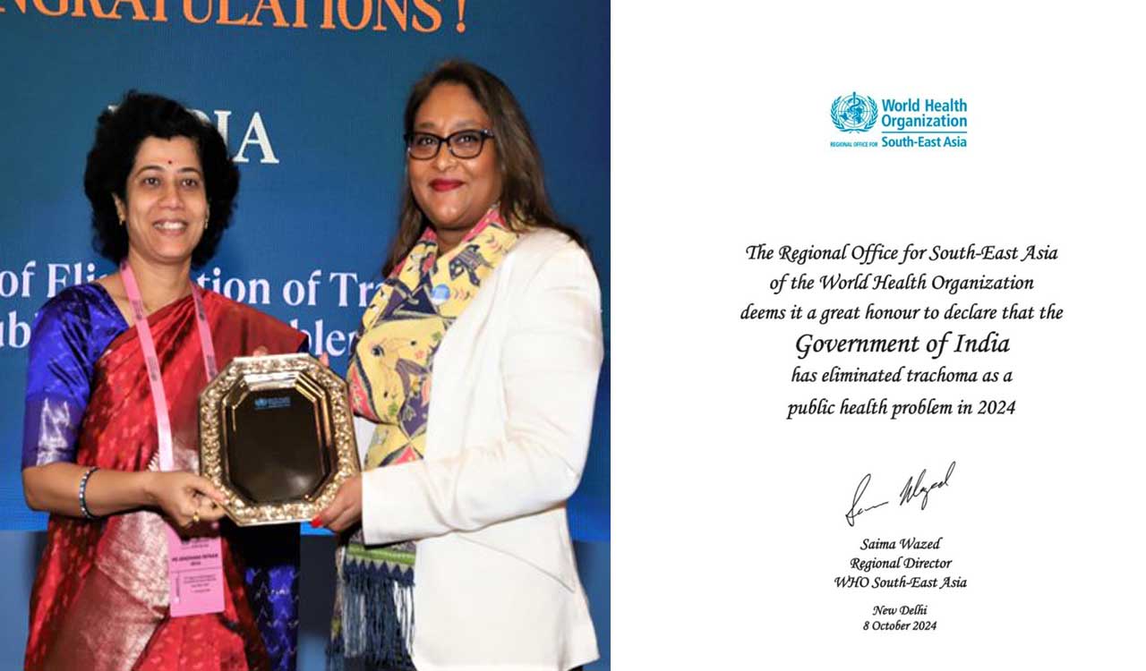 WHO felicitates India for eliminating trachoma that can lead to irreversible blindness