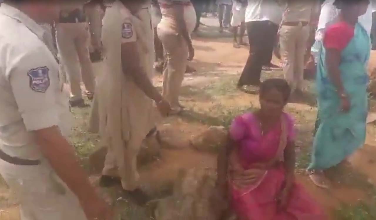 Watch: Woman injured in lathi charge as protests erupt against pharma village in CM Revanth’s constituency
