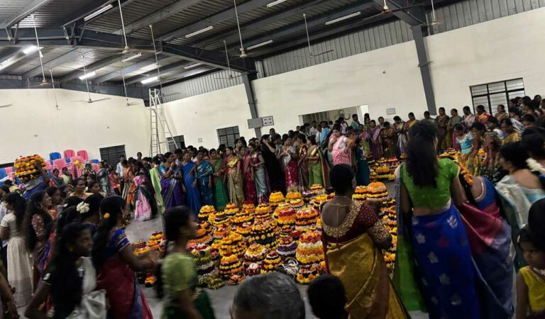 Rain disturbs Saddula Bathukamma celebrations in parts of erstwhile Karimnagar