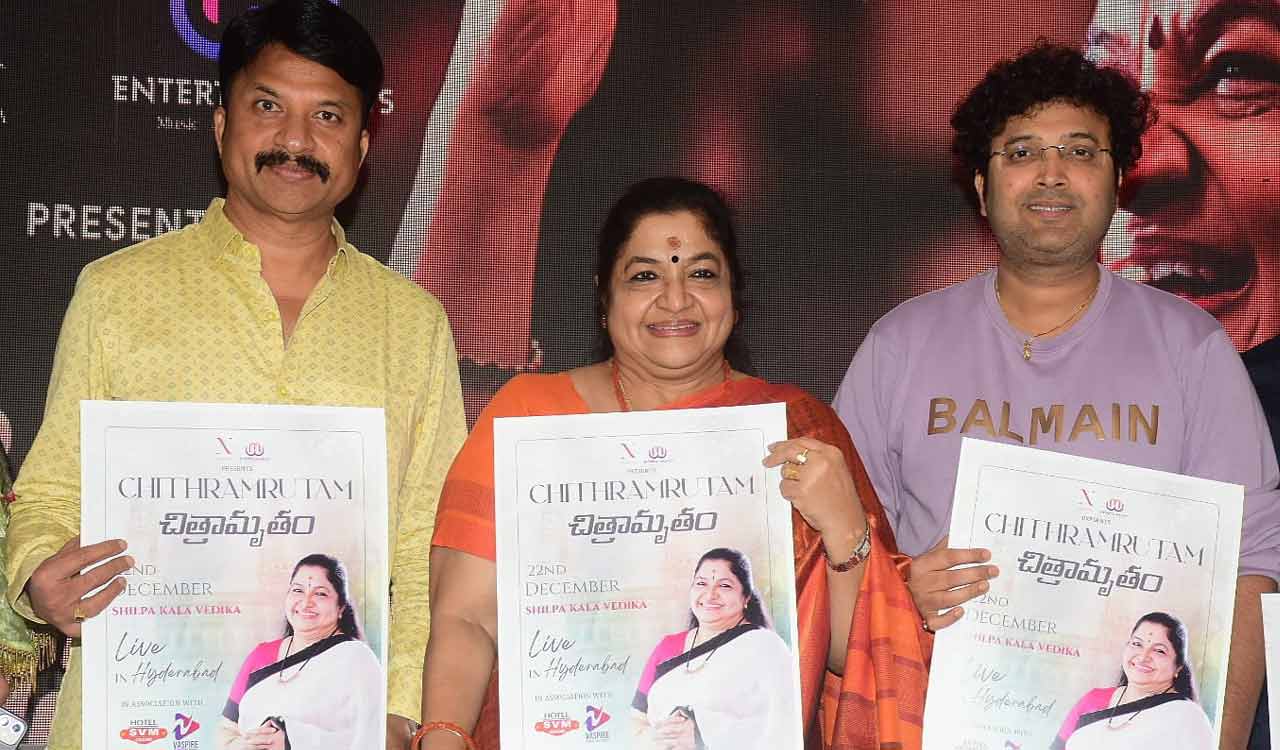 K.S. Chithra honored at ‘Chithramrutam’ media event in Hyderabad