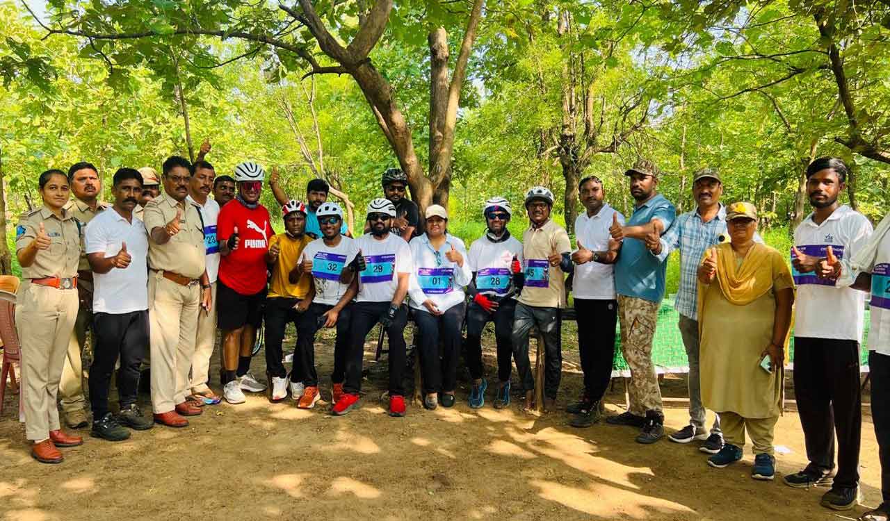 Mancherial: Forest department hosts cyclothon in Kawal Tiger Reserve