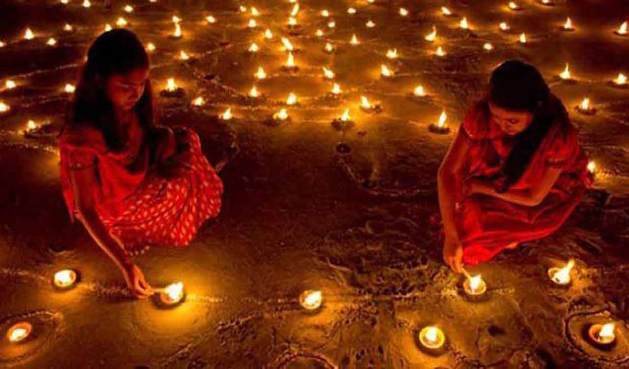 Unique Diwali celebration in graveyard in Karimnagar continues