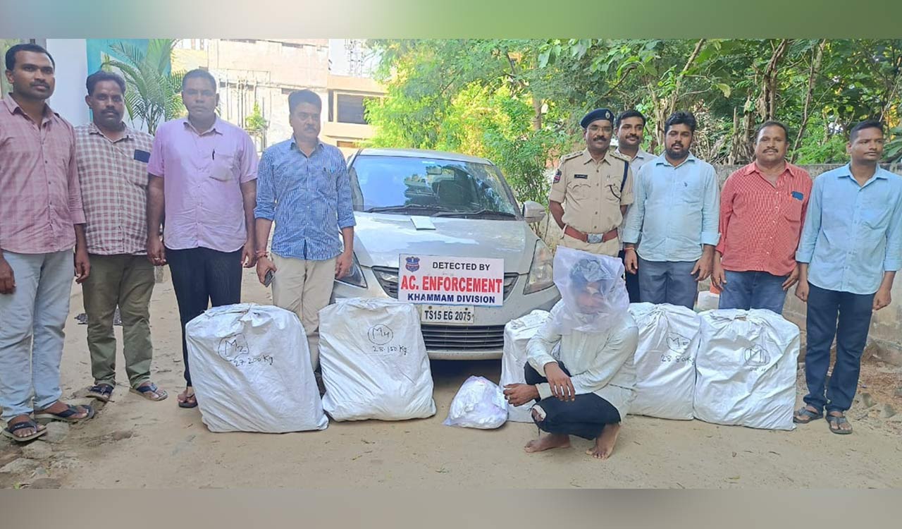 Kothagudem: Driver hired for Rs 50k to transport ganja, arrested by excise police