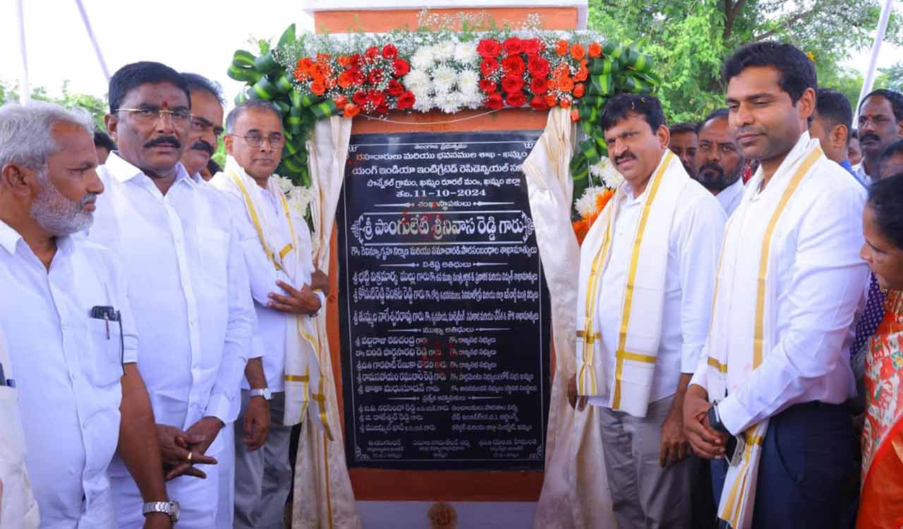 Ministers lay foundation for three Young India Residential Schools in Khammam