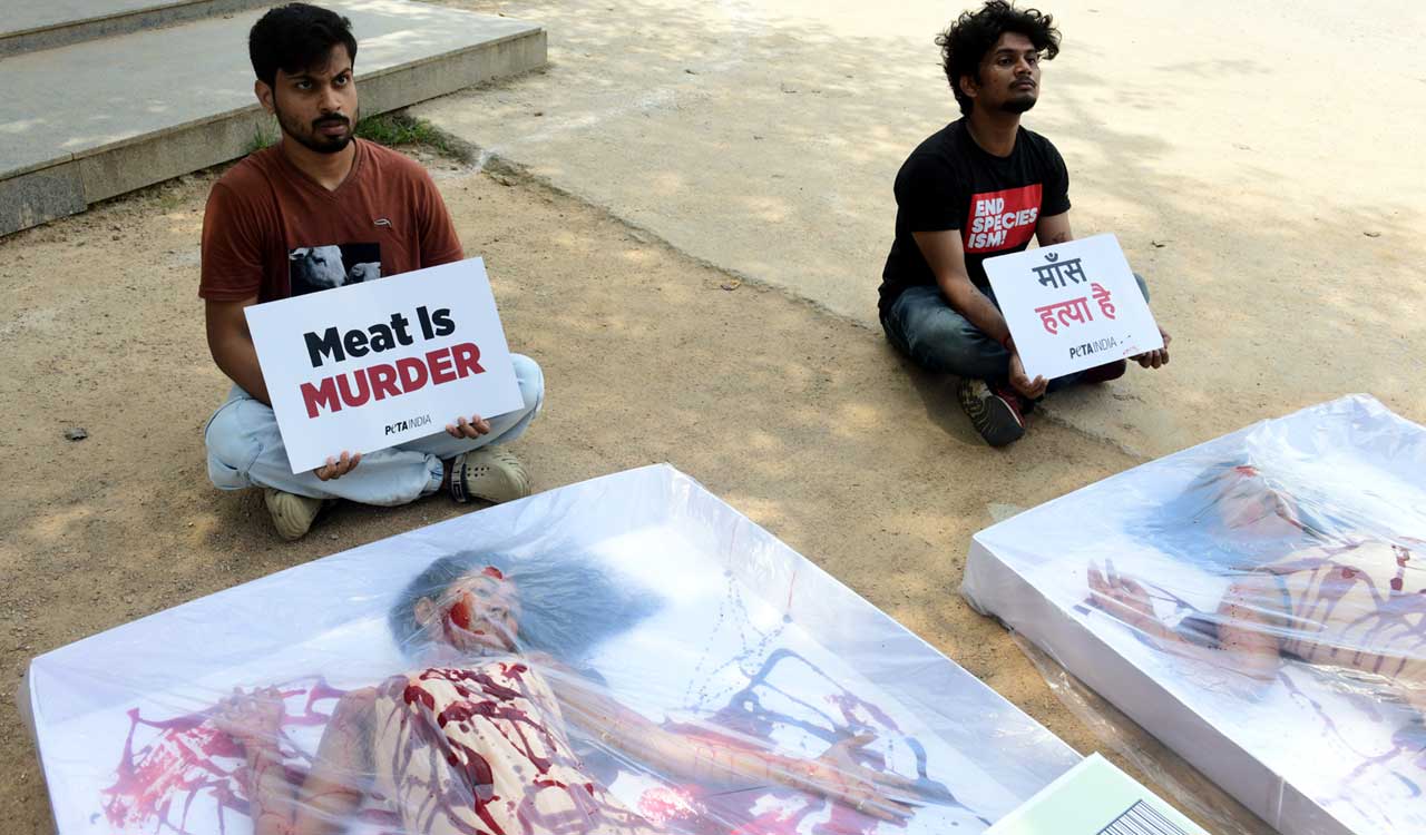 PETA India raises awareness on World Vegetarian Day in Hyderabad