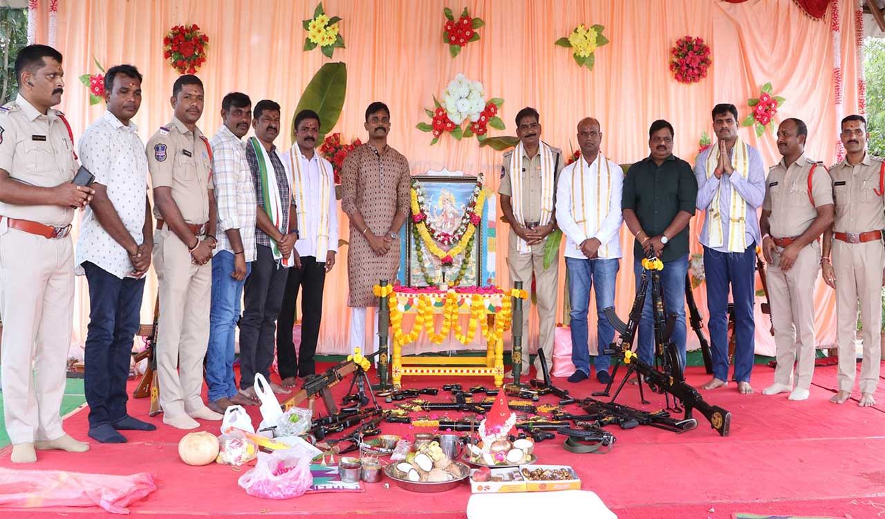 Ayudha puja performed at district police headquarters in Kothagudem