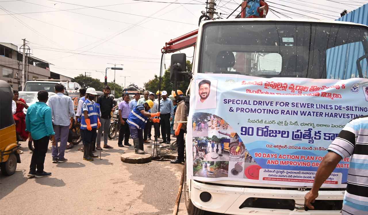 HMWSSB, GHMC and Cyberabad police take-up joint operation to address traffic issues in Madhapur