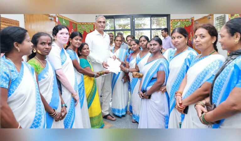 Asha workers met Harish Rao at his office and complained to him about the delay in the release of salaries.