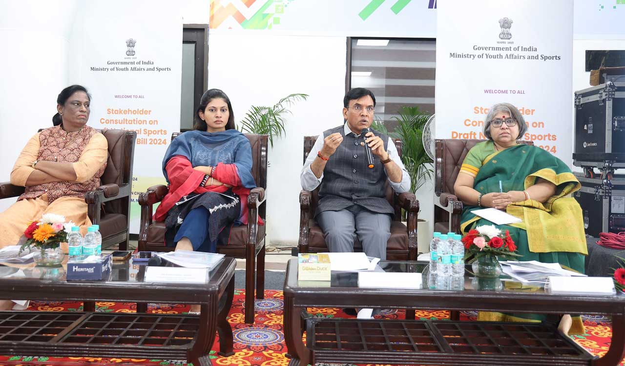 Sports Minister chairs meeting on Draft National Sports Governance Bill 2024 with IOA, NSFs