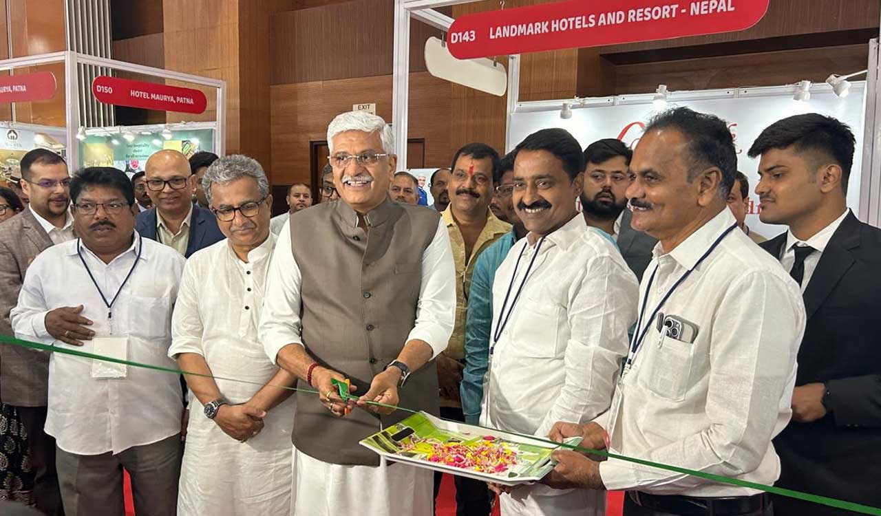 Union Minister Shekawat opens Telangana Tourism stall in Patna