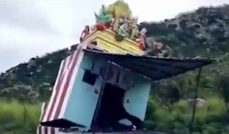 Harinath Yadav, the priest of another temple in the same district, along with five others vandalised the Abhaya Anjaneya Swamy temple on Wednesday.