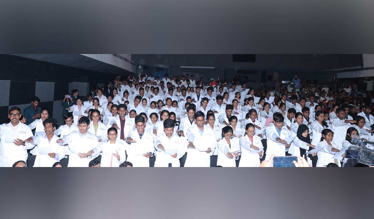 AIMSR Hyderabad hosts White Coat Ceremony for MBBS Class of 2024