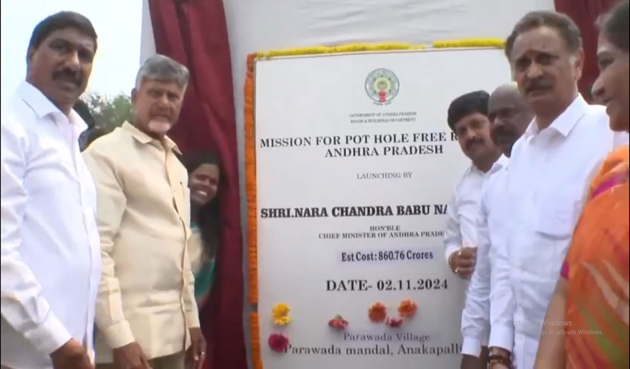 Andhra CM Naidu launches Rs 861 cr mission to achieve pothole-free roads