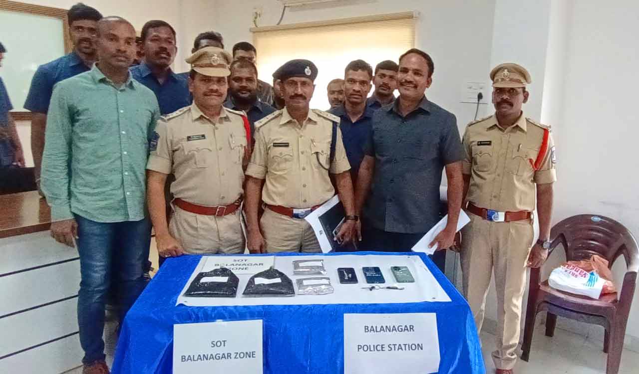 Cyberabad SOT, Balanagar police bust hashish oil trafficking