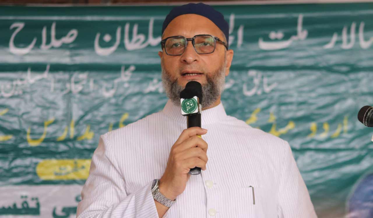 Owaisi criticizes BJP’s “vote jihad” remark, questions language used abroad