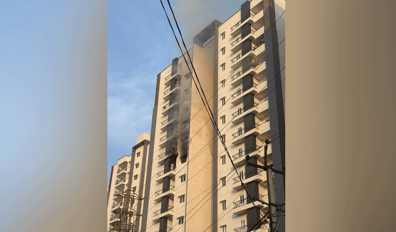 Watch: Fire breaks out in EIPL apartment in Manikonda; No casualties reported