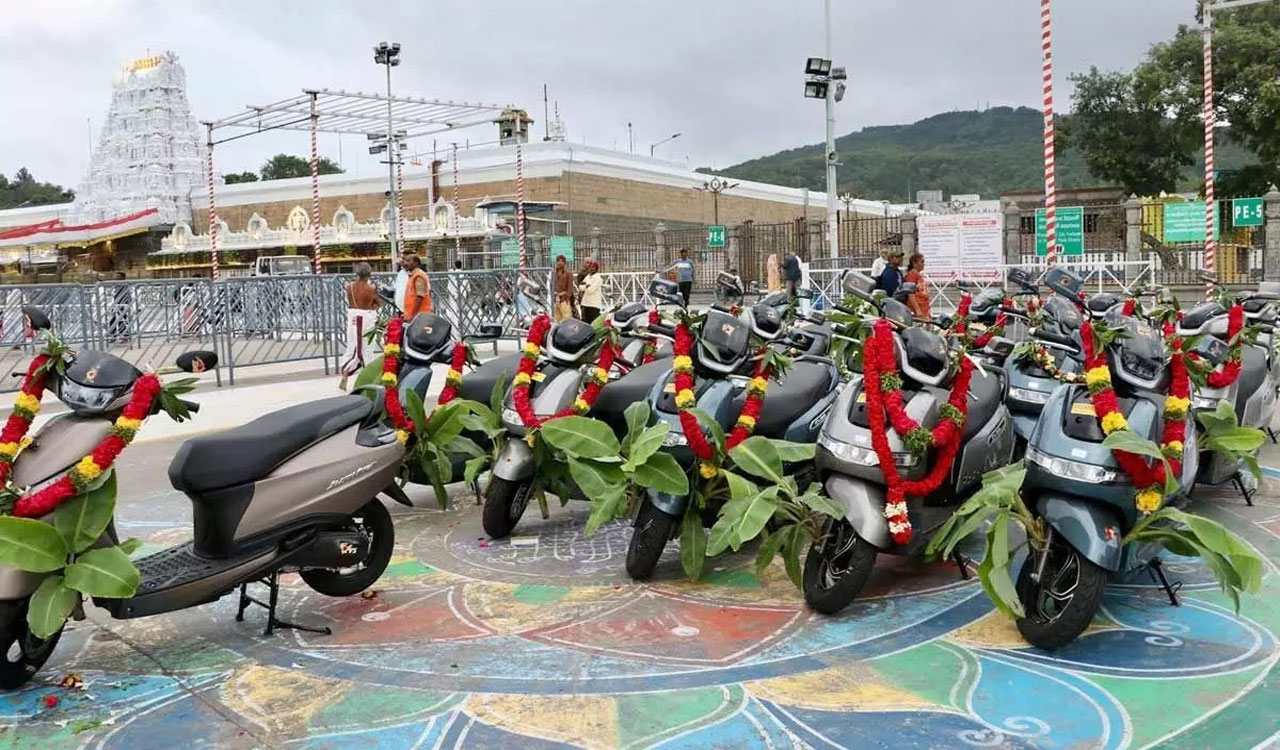 Devotee from Hyderabad donates 15 electric two-wheelers to TTD