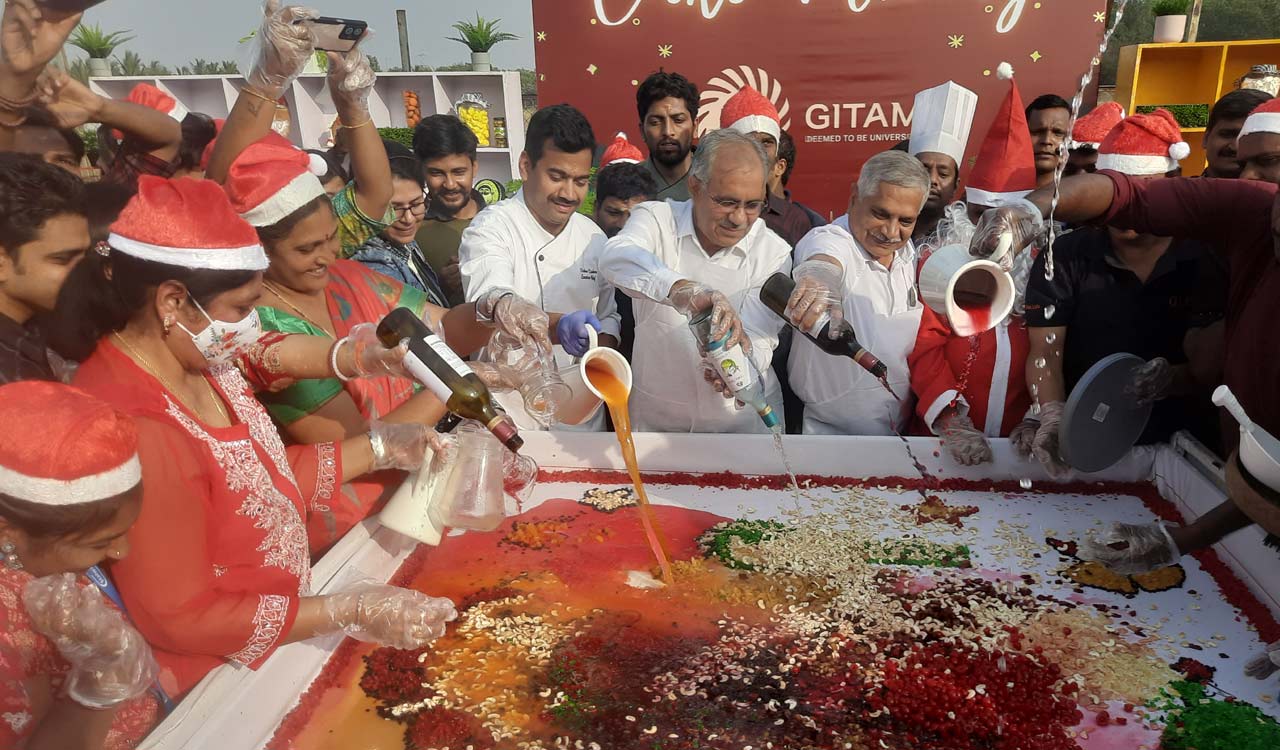 GITAM ignites festive spirit with cake mixing ceremony