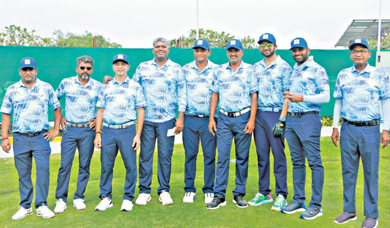 Golfers of Golden Eagles at the Sreenidhi University Telangana Premier Golf League (TPGL) Season 4, in Hyderabad on Saturday.