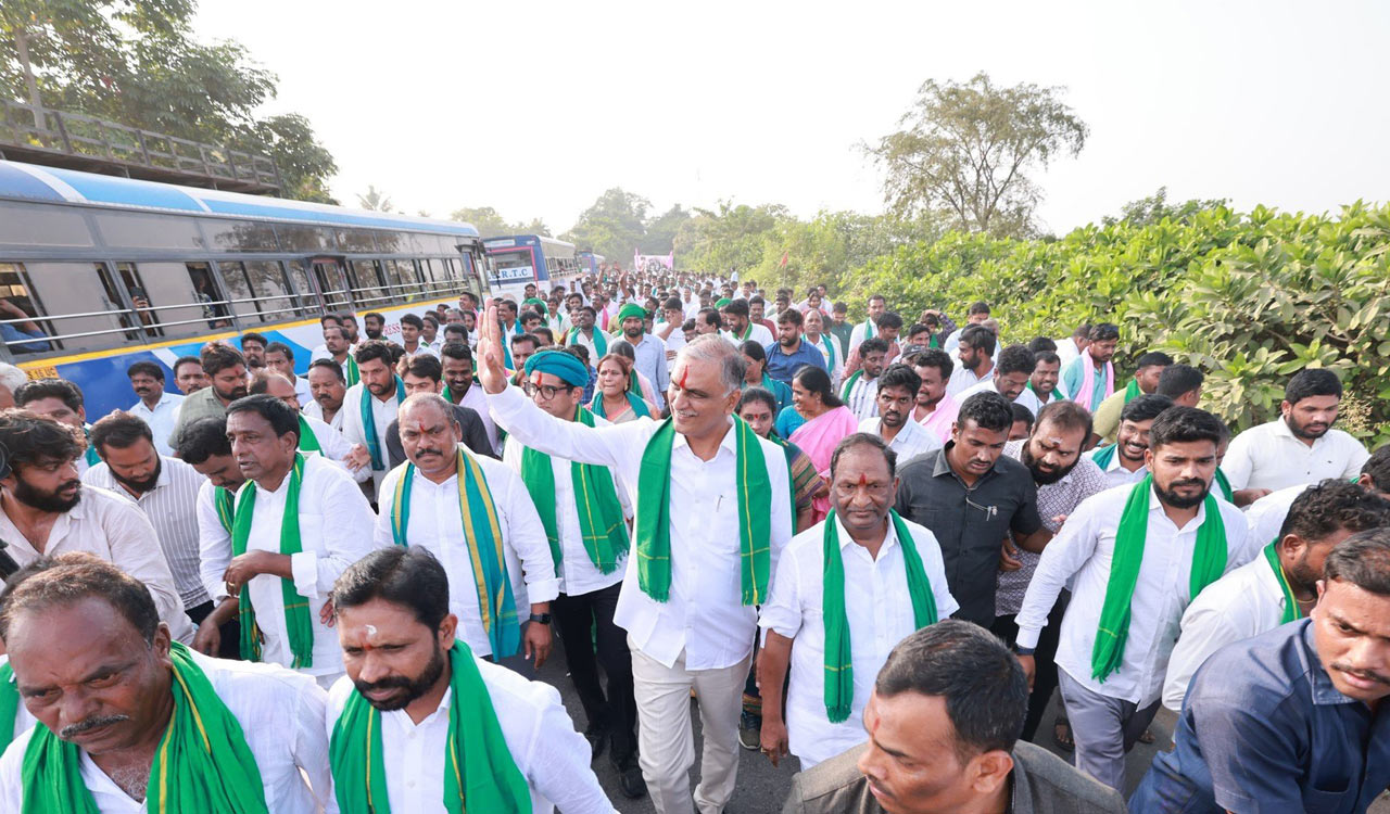 Jagtial Rythu Padayatra just trailer, full movie soon, says Harish Rao