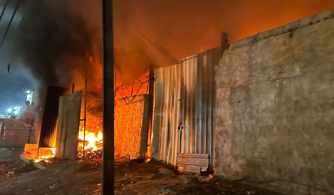 Hyderabad: Fire breaks out in scrap yard at Karwan in Old City