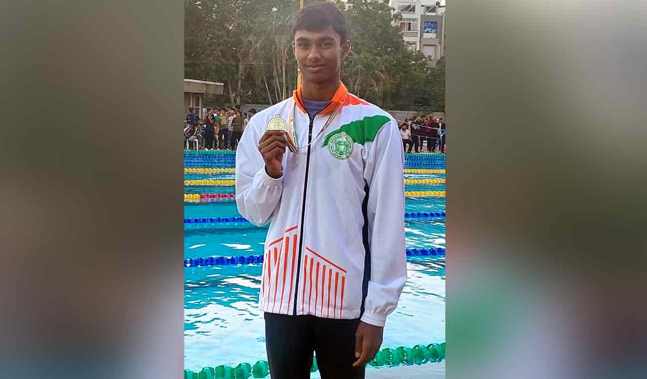 Telangana swimmer D Varshith wins silver at SGFI National Championship