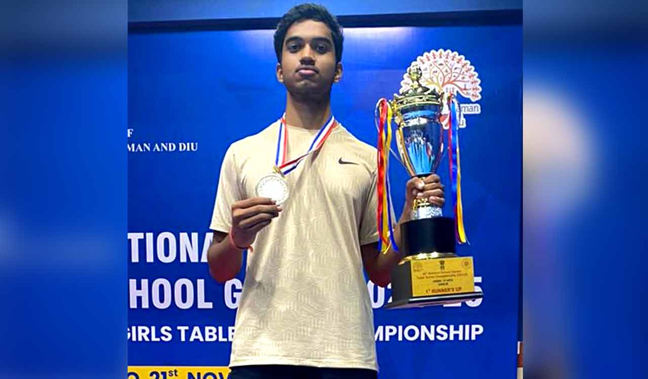 Telangana’s Arush Reddy wins bronze at 68th National School Games Table Tennis Championship