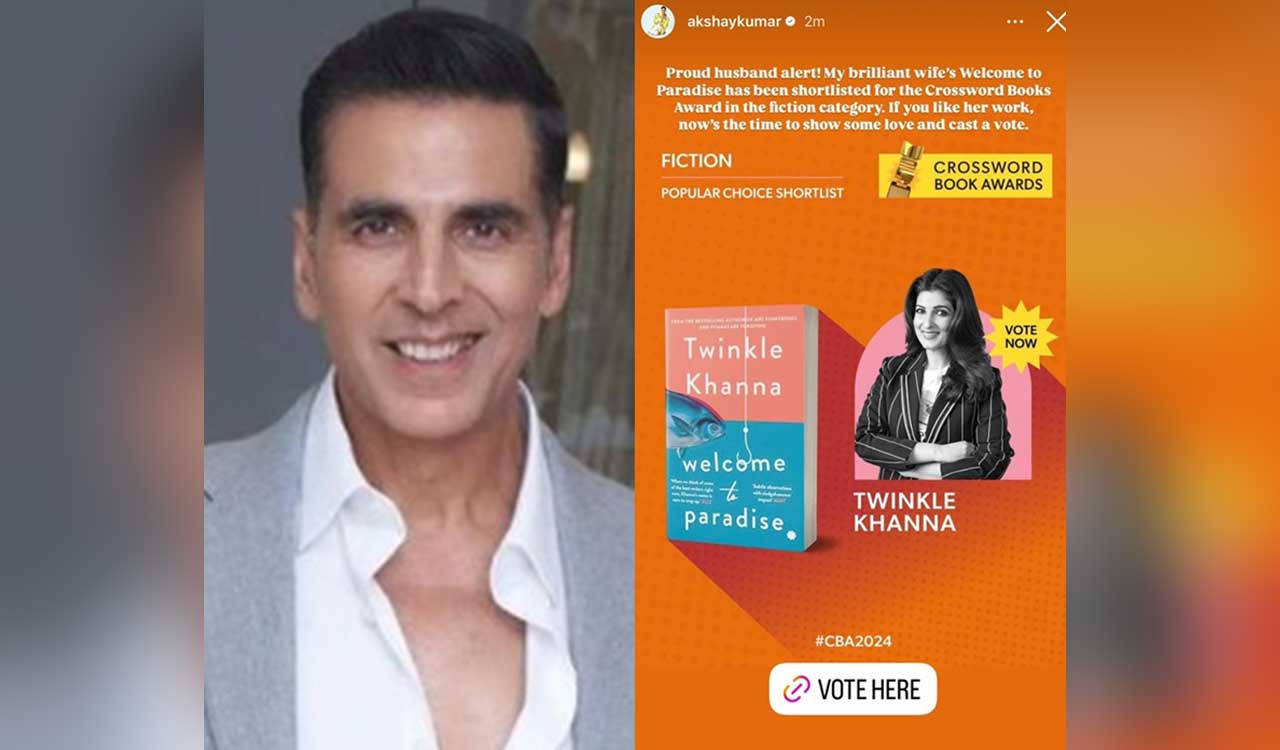 Akshay is a ‘proud husband’ as ‘brilliant wife’ Twinkle’s book gets shortlisted for award