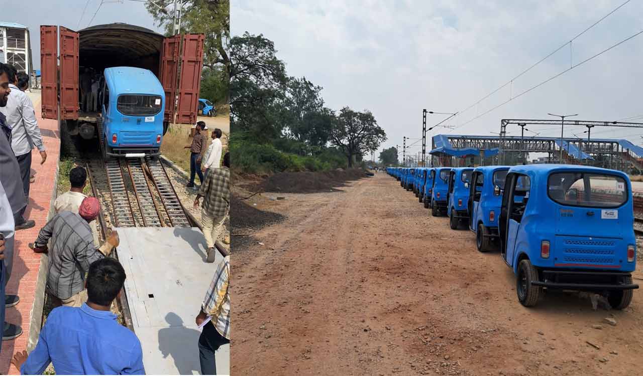 Automobile loading using NMG Rakes commences for the first time at Balanagar Railway Station