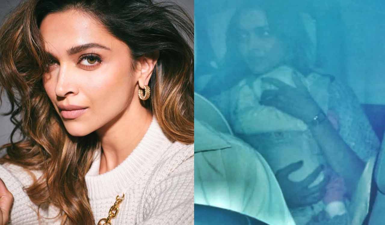 Deepika holds daughter Dua in her arms as they jet off for a family vacation