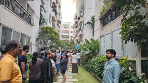 Fire accident in Puppalguda Golden Oriole