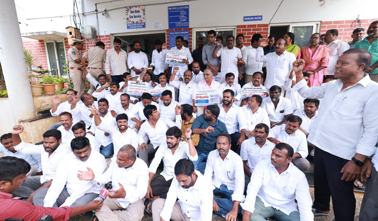 Harish Rao, BRS leaders arrested for protesting against arrests of former Sarpanches