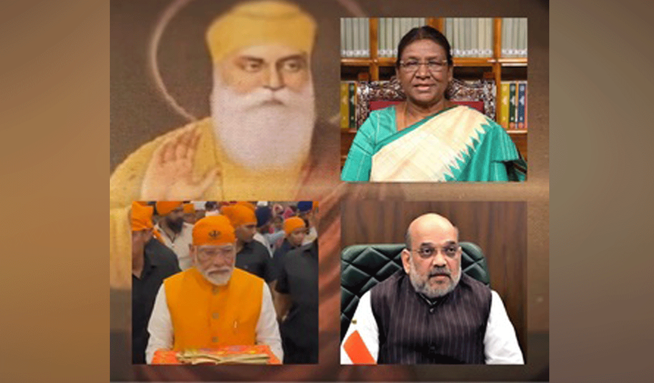 Prez Murmu, PM Modi, HM Shah extend greetings on Guru Nanak Dev’s Prakash Parv