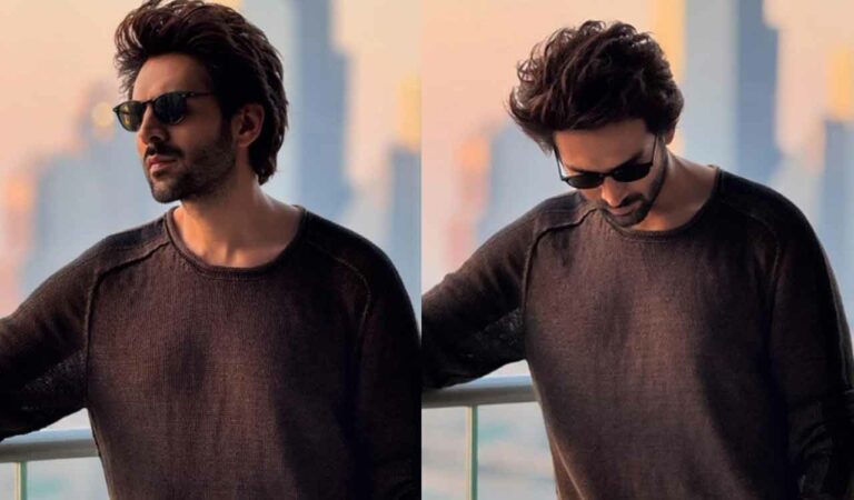 On Friday, the actor took to his Instagram and posted a couple of candid photos. He captioned the post, “Rooh Baba on top of the world #Dubai #BhoolBhulaiyaa3.”