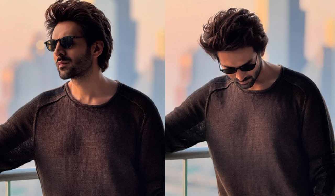 Kartik Aaryan channels Rooh Baba as he poses on top of Burj Khalifa
