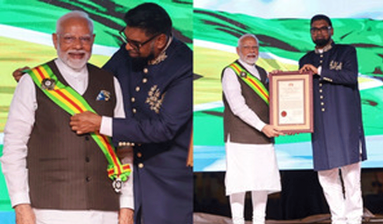 PM Modi conferred with Guyana’s ‘The Order of Excellence’, dedicates it to people of India