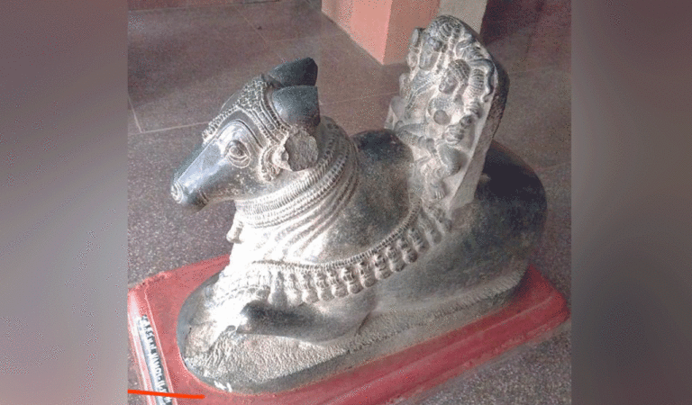 Noted archaeologist E Sivanagi Reddy made a presentation on ‘ A unique couchant Nandi sculpture carrying Siva and Parvati from Alampur, Telangana’ at a two-day national seminar on ‘Exploring the Essance: Nandi in Indian Mythology & History.