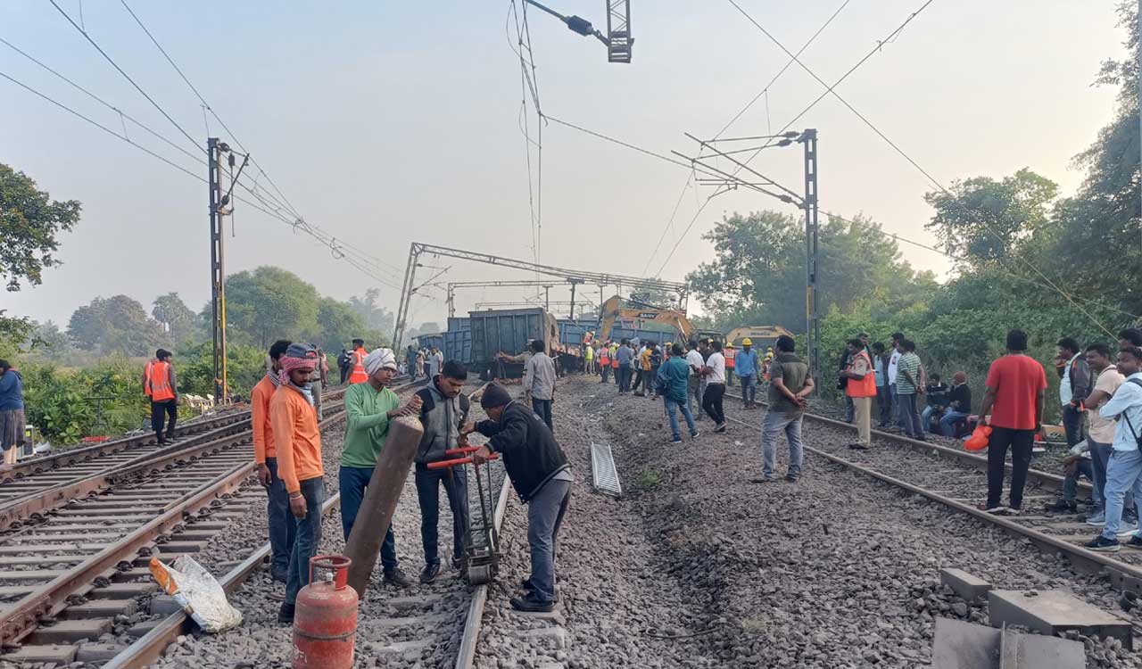 Peddapalli train derailment: Rail track restoration works continue