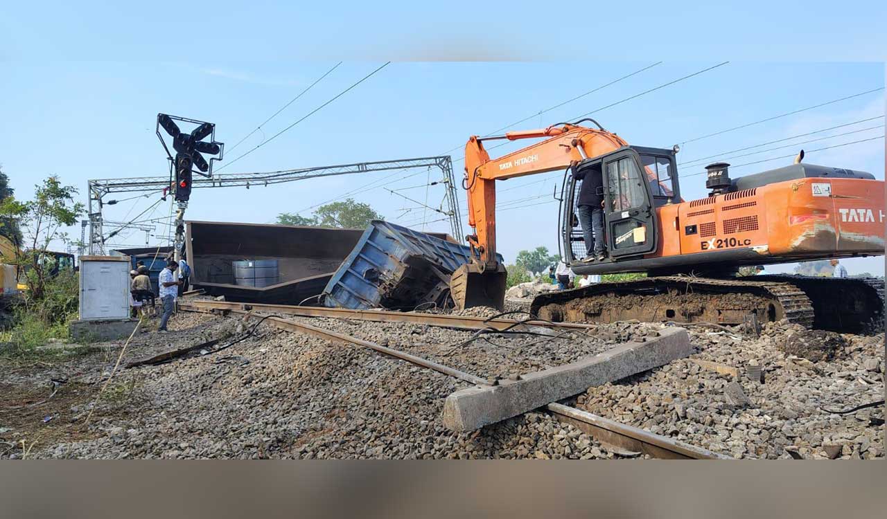 Peddapalli train derailment: Rail track restoration works continue