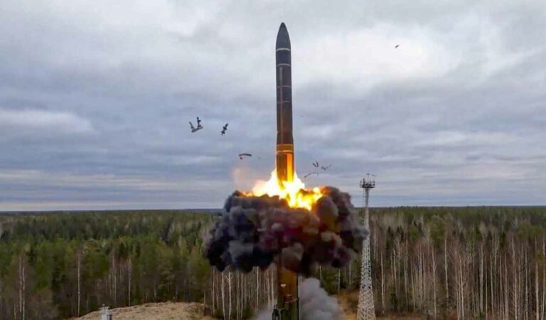 An intercontinental ballistic missile was fired at Dnipro city along with eight other missiles, and that the Ukrainian military shot down six of them.