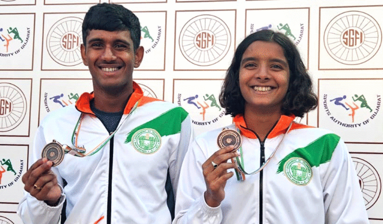 Both the swimmers showcased impressive performances by clinching bronze medals in the 50m backstroke events.