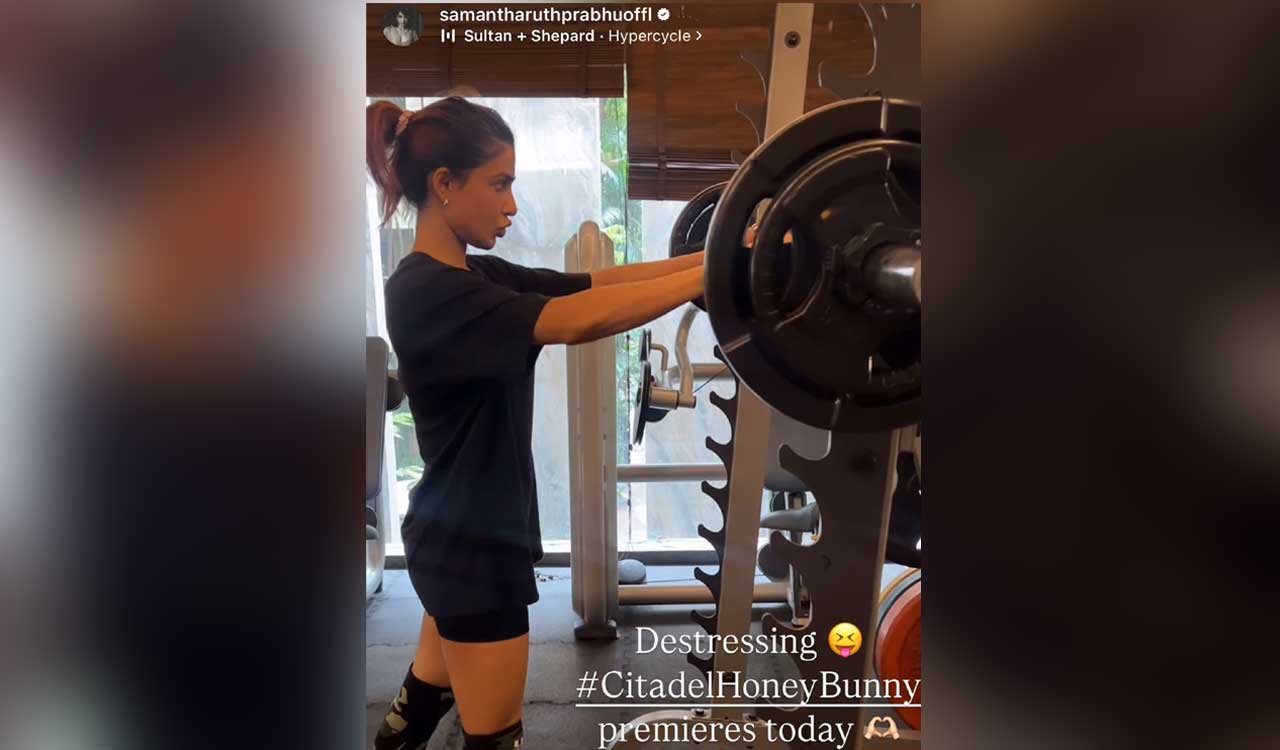 Samantha Ruth Prabhu de-stresses herself by doing weighted squats