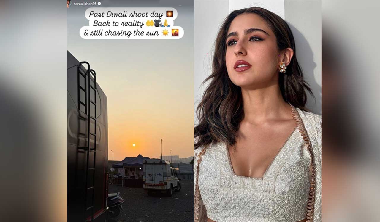 Sara Ali Khan is ‘back to reality’ with ‘post Diwali shoot day’