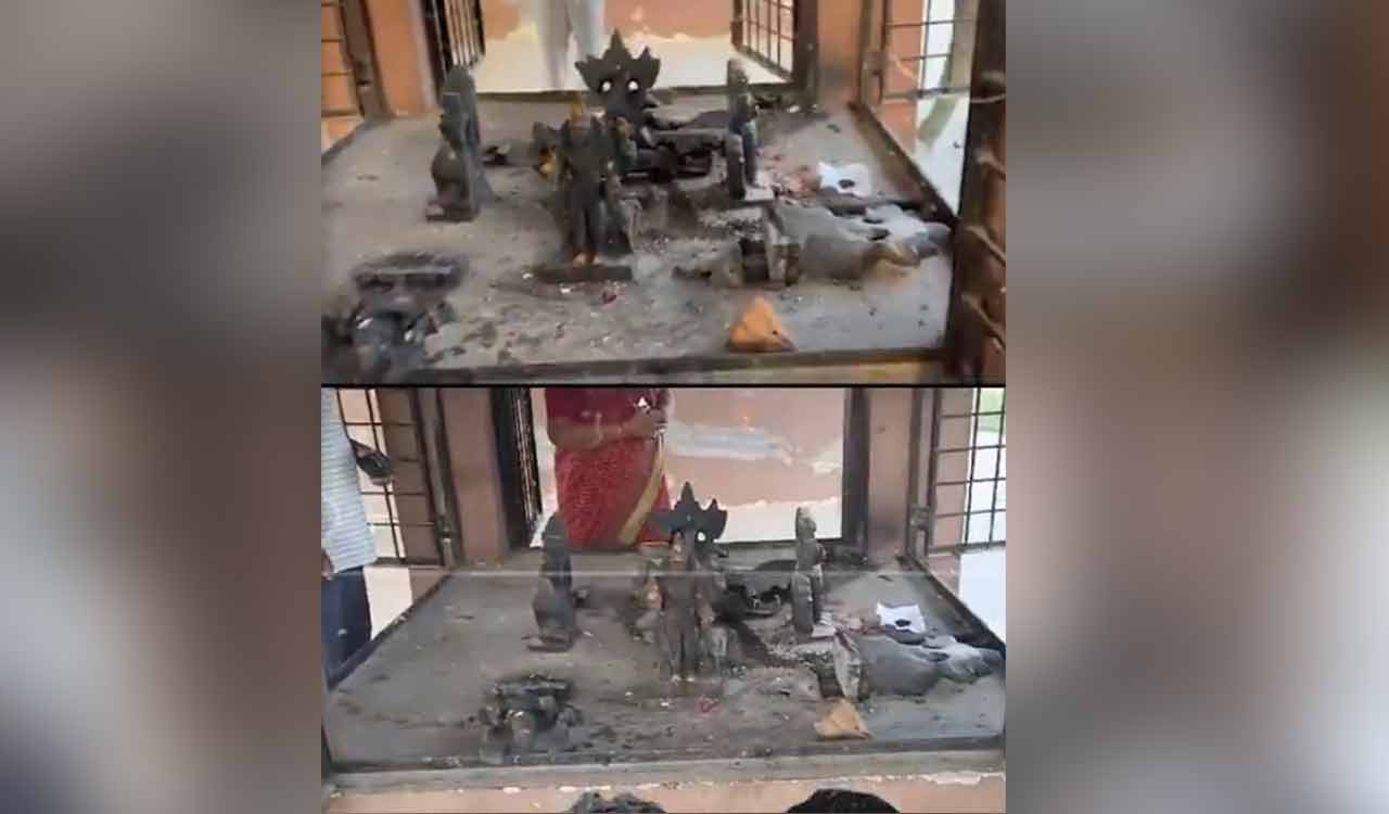 Hyderabad: Unidentified persons damage idols of deities at temple in Shamshabad