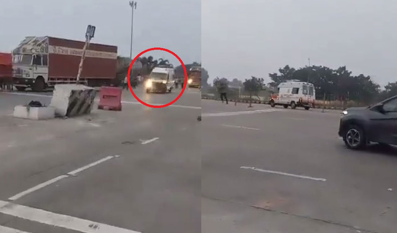 Watch: Cops chase stolen ambulance in highway pursuit on Hyd-Vijayawada route