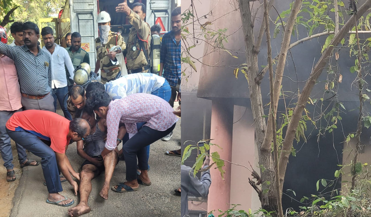 BHEL employee found unconcious in quarters after fire accident