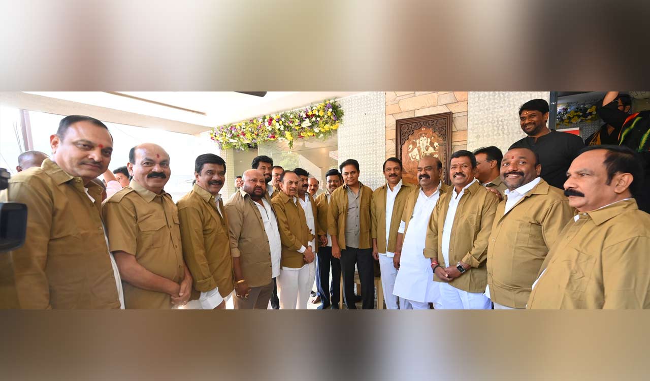 BRS protest in Legislative Council: MLCs wear auto driver shirts over unfulfilled Congress promises