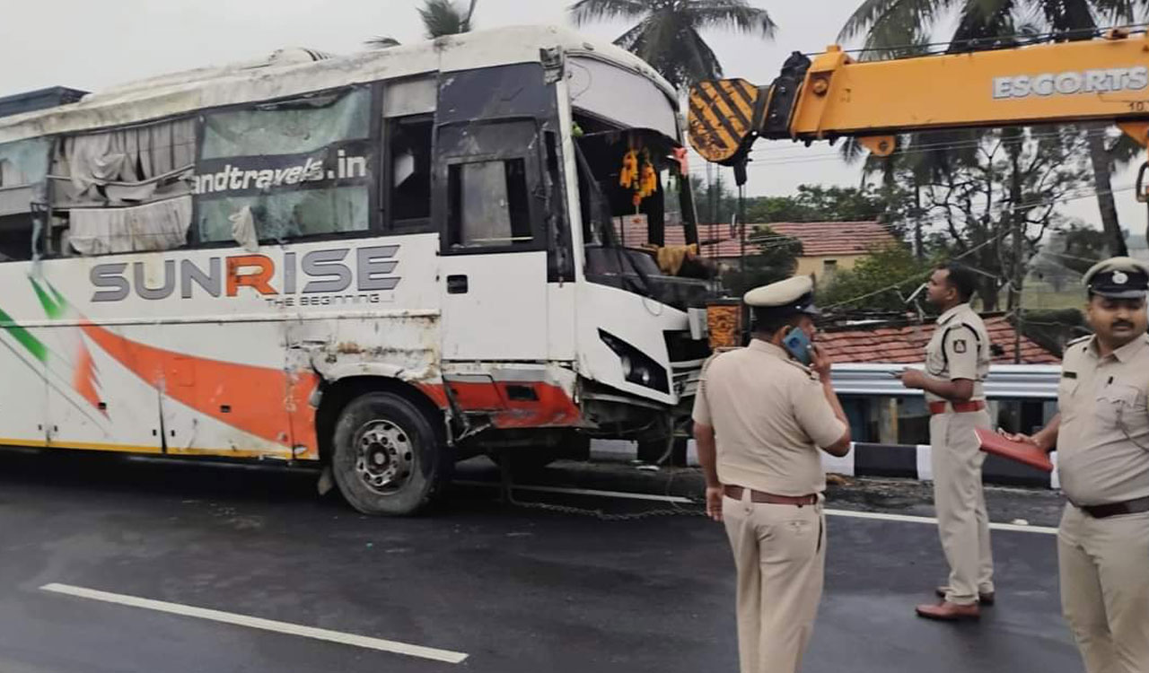 Three women killed as bus rams divider in Karnataka’s Tumakuru
