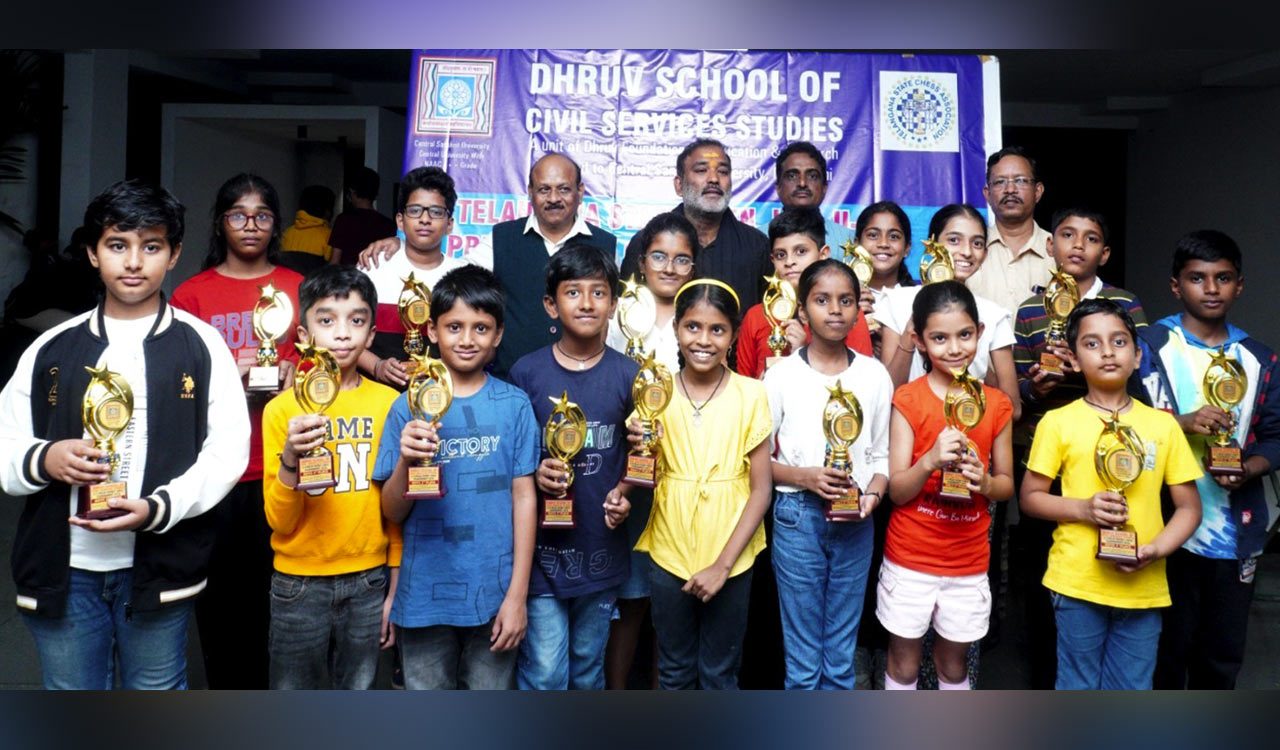 Hyderabad: G Pranavaaditya and M Aaradhya Nissi win under-11 Chess tournament