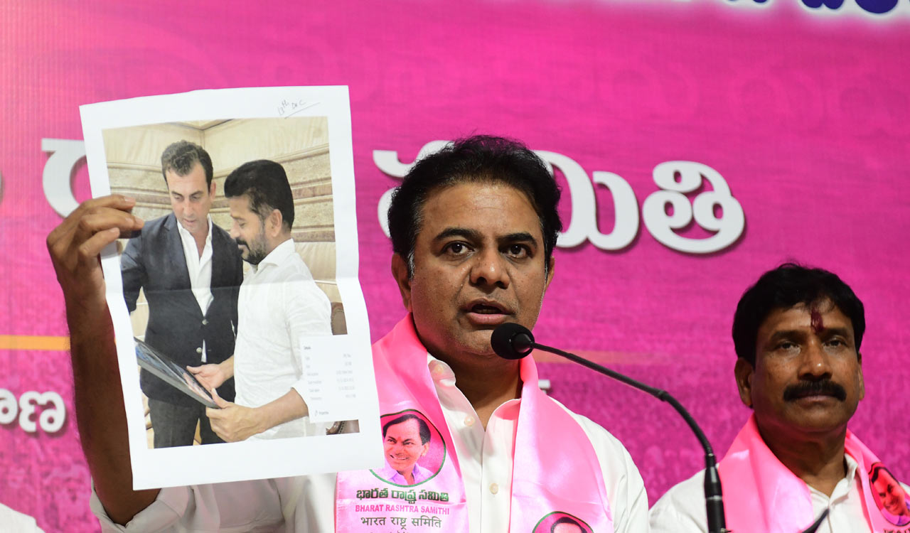 KTR exposes Revanth Reddy’s conspiracy over Formula-E race; presents documents proving Congress foul play